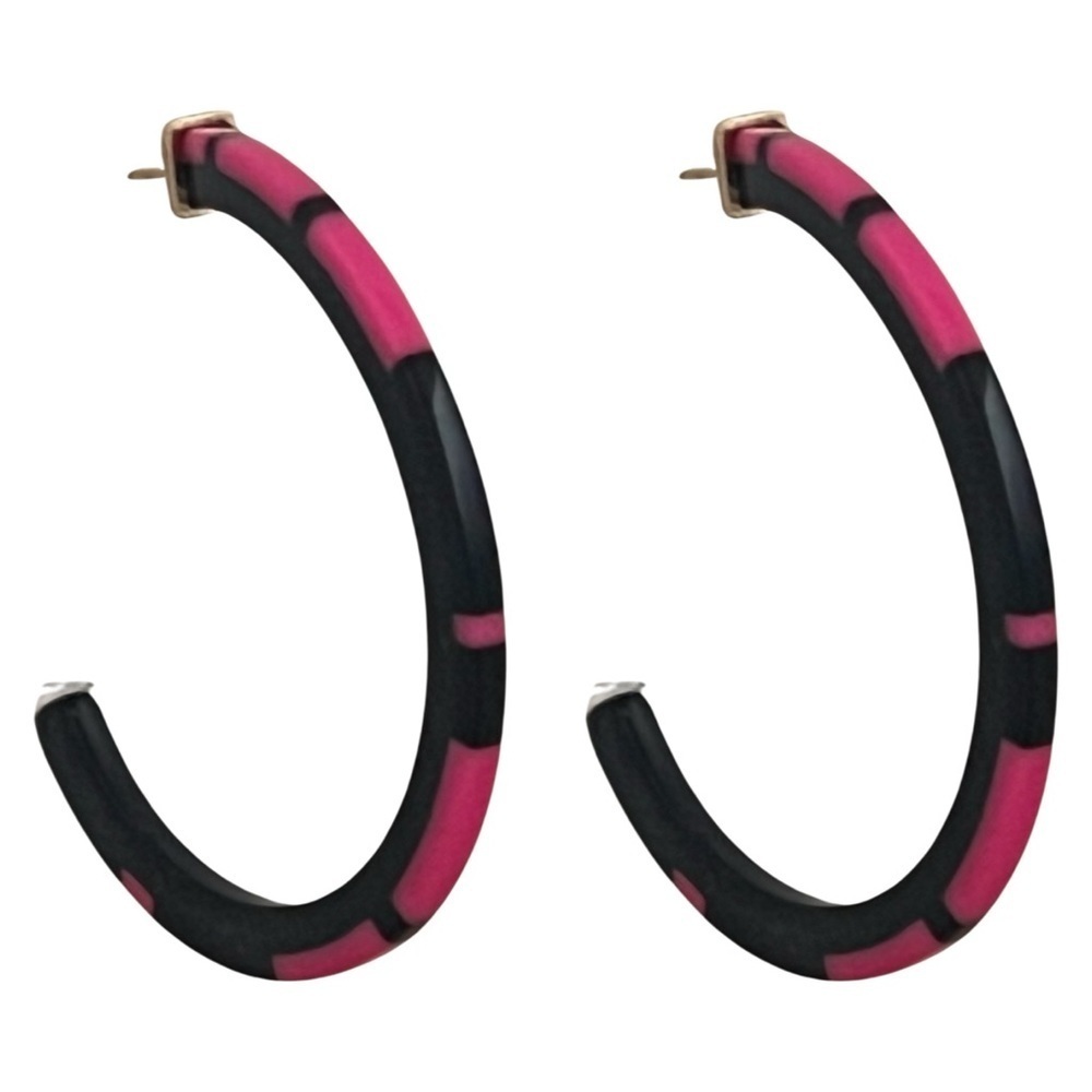 KATE SPADE • Vintage Bronwyn Resin Striped Hoop Earrings